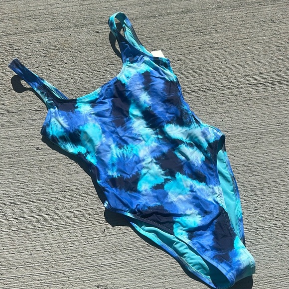 Aerie Babewatch Cheekiest One-Piece Swimsuit Big Surf Blue NWT - Picture 5 of 7